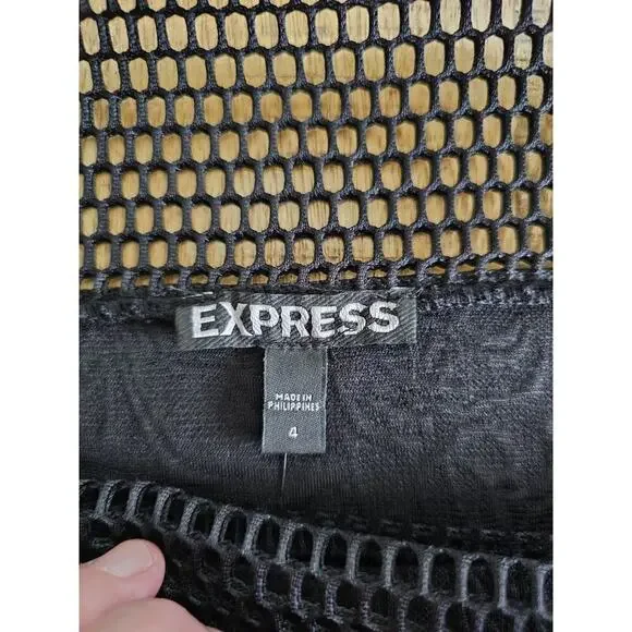 Express Mesh Sleeveless Swing Dress Women’s Size 4 NWT Punk Goth Floral Emo - Picture 4 of 11